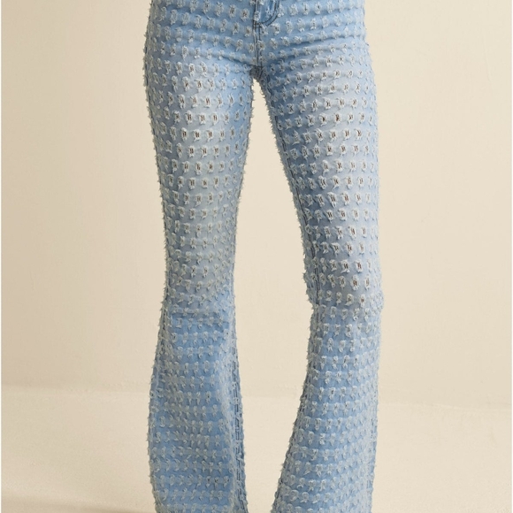 Aphrodite Denim - Aphrodite Sky Blue Ripped JeansThis is a pair of Venus Laser Etched Denim Shorts